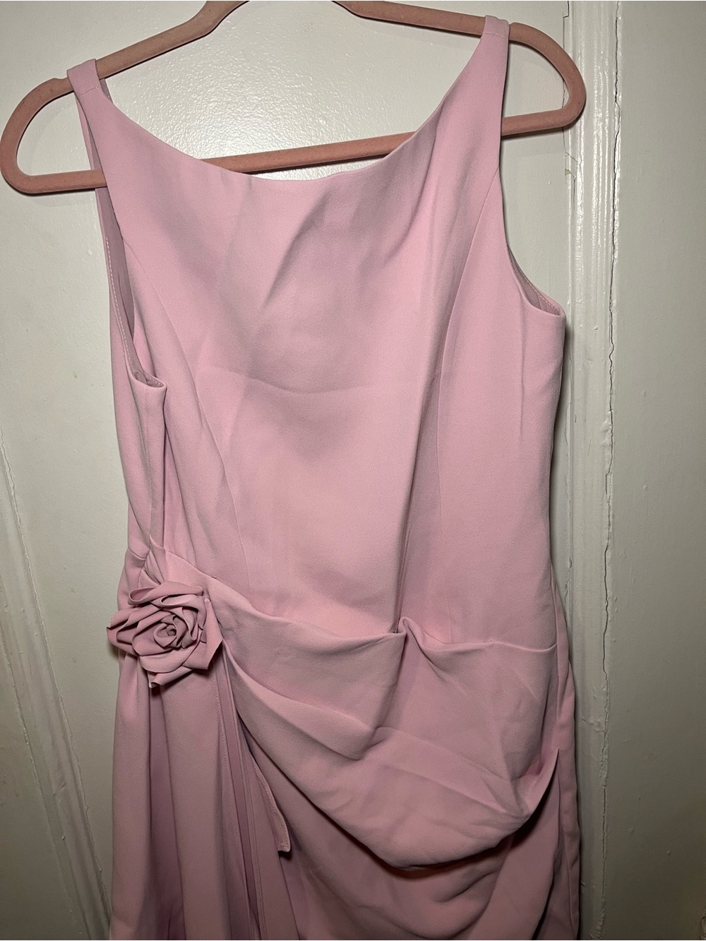 MOTF Sleeveless Rose Detail Pink Evening Dress size L - Picture 3 of 8